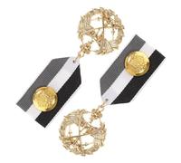 LRXIYODE Medallas de Premio Metálicas Infantiles Cinta de Tejido Naval, Broche para Niños y Niñas, Tamaño Pequeño, Accesorio de Ceremonia Escolar y Juegos Deportivos, Juego de 2 Piezas