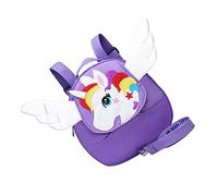 LRXIYODE Mochila Infantil Antipérdida Diseño De Unicornio para Educación Temprana Mochila Escolar Creativa para Niño Niña Bolsa De Estudiantes Segura y Duradera Morado