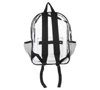 LRXIYODE Mochila Transparente de PVC Ligera y Espaciosa con Cierre de y Laterales Diseño y Ajustable para Escolar Viaje y Organización de Cosméticos Color Negro