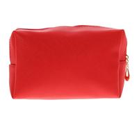 LRXIYODE Neceser De Maquillaje Portátil Rojo Pequeño Costuras Brillantes, Bolsa De Cosméticos De Viaje para Mujer, Organizador Compacto y Ligero para Artículos De Tocador