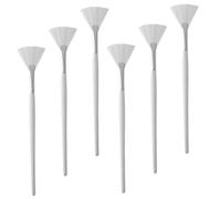 LRXIYODE Pack de 6 Pinceles Aplicadores de Mascarilla Facial Diseño Ergonómico y Forma de Abanico, Cepillos Portátiles de Fibra Artificial para Cuidado Piel en Viajes