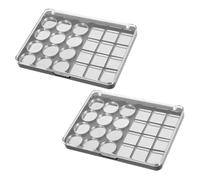 LRXIYODE Paleta De Sombras De Ojos Magnética 2 Piezas, Bandeja Vacía Cuadrada y Redonda, 24 y 22 Compartimentos, Organizador De Maquillaje Diy Para Profesionales y Amantes Del Maquillaje En Casa