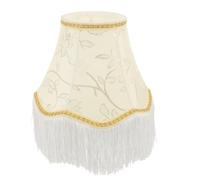 LRXIYODE Pantalla de lámpara retro con flecos, pantalla de lámpara de macramé, tela y metal, flor bordada, estilo europeo clásico para dormitorio y decoración de interiores