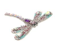 LRXIYODE Parche de para Ropa DIY con Aplique de Libélula Rosa Ab Decoración Brillante para Prendas Sombreros y Zapatos Accesorio Creativo para Manualidades