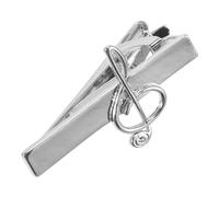 LRXIYODE Pasador De Corbata Pinza Para Corbata De Aleación Plata Diseño Música Clip Para Hombre Negocio Boda Formal Ajustable Elegante