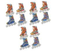 LRXIYODE Patines de Dedo Mini 2 Pares Plástico Resistente Colores Combinados Juguetes Deportivos para Dedos Simulación de Patinaje y Coordinación en Juegos de Mesa Educativos