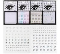 LRXIYODE Pegatinas Faciales de Acrílico y Resina de Gemas de Imitación para Maquillaje , 6 Autoadhesivas Varios Estilos para Cejas y Cara en Fiestas y Carnavales Varios Estilos