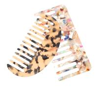 LRXIYODE Peines Antiestáticos de Acetato 2 Piezas para Mujer, Desenredante para Cabello Rizado y Liso, Colores Variados (floral y Leopardo Claro), para Peluquería y Uso Doméstico