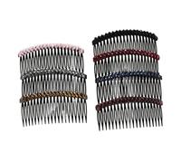 LRXIYODE Peinetas Laterales Cabello 7 Piezas Cristales de Imitación, Accesorio Mixto Multicolor, Peine de Dientes para Mujer y Niña, Horquilla Decorativa para Peinar y Organizar Cabello