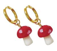 LRXIYODE Pendientes Colgantes de Setas Pequeños Rojos, Bisutería Ligera para Mujer, Diseño Divertido y Estético, Joyas Casuales para Uso Diario,