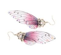 LRXIYODE Pendientes Largos de Alas de Insecto de Plástico para Mujer, Diseño Creativo y Fácil de Llevar, Perfectos para Fiestas y Obsequio Especial