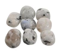 LRXIYODE Piedras de Cristal Natural Pulidas 2-3 Cm Piedra Lunar Blanca India para Aromaterapia Difusor de Fragancia a Granel 100 G para Decoración y Bienestar