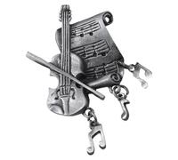 LRXIYODE Pin de Guitarra en Color Plata de Aleación de Zinc Vintage Accesorio Decorativo Diseño para Sombreros y Bodas para Amantes la Música