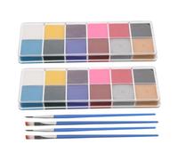 LRXIYODE Pintura Corporal Soluble Agua Colores para Maquillaje Facial Arte Cosplay Teatro y Festivales Kit de Cajas