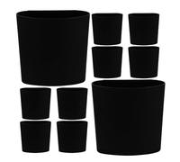 LRXIYODE Portavasos Colgantes de Plástico Negro para Carritos Rodantes, Set de 10 Piezas, Cesta Pequeña Portátil para Almacenamiento Colgante en Salones de Belleza y SPA