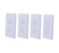 LRXIYODE Protector de Enchufes para Bebés white de Plástico Tapa Automática y Cierre Seguro, Pack de 4 Piezas para Habitación Infantil y Hogar