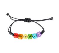LRXIYODE Pulsera De Mujer y Cadena De Mano Arcoíris Tejida Cuerda De Cera Multicolor Doble Tejido Unisex Para Decoración De Muñeca y Uso Diario Adaptable
