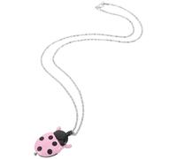 LRXIYODE Reloj de Bolsillo Vintage para Cadena Larga Reloj de Cuarzo Estilo Mariquita Rosa con Colgante Animal para Niñas y Adolescentes