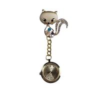 LRXIYODE Reloj de Enfermera de Bolsillo con Diseño de Cabeza Animal Dorado, Vigilancia Médica, Reloj Colgante Portátil, Decoración Sanitaria para Profesionales, Elegante y Funcional