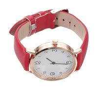 LRXIYODE Reloj de Pulsera Digital Mujer, Reloj Elegante y Fino, Correa de Piel Roja, Cuarzo Preciso, Ultradelgado, Uso Diario y Casual, Diseño Ligero y Compacto