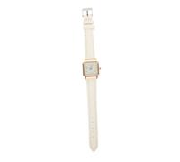 LRXIYODE Reloj de Pulsera para Mujer con Correa de Imitación Cuero Blanco Casual y Elegante Diseño con Números Luminosos Resistente y para Diario