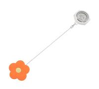 LRXIYODE Reloj Enfermera Digital con Clip Retráctil Luz Nocturna y Diseño Floral Naranja Reloj Fob Portátil para Enfermeros y Personal Médico