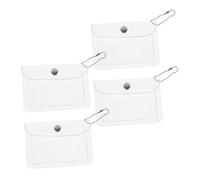 LRXIYODE Set de 4 Bolsas Transparentes Portátiles de PVC para Protección de Cuadernos y Almacenamiento Multifuncional, Ideales para Escuela y Oficina