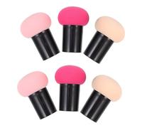 LRXIYODE Set de 6 Esponjas para Base de Maquillaje Facial Diseño de Cabeza de Hongo, Dual Uso en Seco y Húmedo, Aplicadores de Maquillaje para Polvo y Base