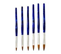 LRXIYODE Set de 6 Pinceles Profesionales para Decoración de Uñas Lápices de Aluminio Duraderos para Pintar y Dibujar Uñas DIY en Casa