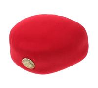 LRXIYODE sombrero de azafata retro tapa gorro de azafata de fieltro sombreros para mujer gorras para mujer cabina cosplay pastillero sombreros de azafata sombrero de disfraz de azafata rojo