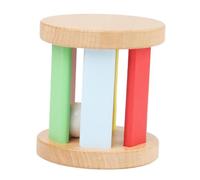 LRXIYODE Sonajero de Mano de Madera Rodillo, Juguete Sensorial para Ñiño, Instrumento Musical Educativo para Estimulación Temprana, 1 Pieza, Color Natural, Adecuado para Desarrollo Motriz