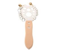 LRXIYODE Sonajero Djembé con Anillos Metálicos, Resonador de Percusión Manual Africano con Mango de Madera, Accesorio para Djembé Profesional, Instrumento Musical Shaker para Actuaciones