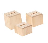 LRXIYODE Soporte de Exhibición Base Antideslizante Beige de Madera para Anillos para Organizar y Mostrar Anillos y Elegante, Juego de 3 Piezas en Colecciones