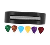 LRXIYODE Soporte para Púas de Guitarra PVC Negro Compacto y Portátil con Clip de Resorte Seguro para Guitarra Acústica Ukelele Accesorio Resistente para Músicos