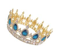 LRXIYODE Tiara Barroca de Novia Cristales Verdes y Gemas de Imitación, Adorno Dorado Cabello, Accesorio Elegante para Bodas y Fiestas, Tocado de Alta Gama para Peinados Nupciales