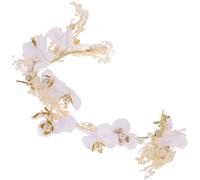 LRXIYODE Tiara de Boda Flores Secas de Gypsophila en Tejido Blanco, Diadema Vintage para Novias y Damas, Accesorio Delicado para Peinados Recogidos y Semirrecogidos en Bodas
