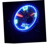 LRXIYODE Ventilador USB Silencioso Portátil con Motor Brushless Marco Metálico Reloj LED Pantalla de Temperatura y Mensajes para Escritorio Oficina Hogar y Viaje