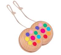 LRXIYODE Yo-yo de Madera para Niños 2 Piezas, Diseño Adorable | Bolas de Cuerda Redondas, Ayuda a Coordinar Mano y Ojo, para Juegos Infantiles y Uso Cómodo
