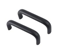 LRYELWA 2 Piezas Tiradores para Muebles de Cocina,Manijas de Puerta de Armario,Tirador de Cajón Curvo,Pomos de Aleación de Aluminio,Perillas para Cómodas,Baño,Dormitorios (Longitud 113mm,Negro)