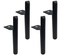 LRYELWA 4 Pcs Patas de Metal para Muebles,Patas de Soporte de Mesa Pies de Repuesto para Sofás,Armario,Gabinetes de TV,Mesita de Noche,Cama y Otros Muebles,con Tornillos (15cm,Negro)