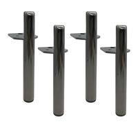 LRYELWA 4 Pcs Patas de Metal para Muebles,Patas de Soporte de Mesa Pies de Repuesto para Sofás,Armario,Gabinetes de TV,Mesita de Noche,Cama y Otros Muebles,con Tornillos (20cm,Negro-A)