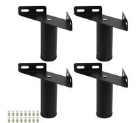 LRYELWA 4 Pcs Patas para Muebles Altura Regulables,Pies de aleación de Aluminio,Piernas de Soporte para para Mesas,Sofá,Escritorio,Gabinete,Estantes,Marco de Mesa,con Tornillos (30cm,Negra)