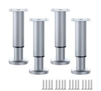 LRYELWA 4 Pcs Patas para Muebles de Altura Ajustable,Patas de Repuesto para Mesas,Pies de Soporte de Metal para Sofás Mesa Armario Silla Escritorio Cocina,con Tornillos (8cm~12cm,Dorado)