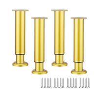 LRYELWA 4 Pcs Patas para Muebles de Altura Ajustable,Patas de Repuesto para Mesas,Pies de Soporte de Metal para Sofás Mesa Armario Silla Escritorio Cocina,con Tornillos (72cm-110cm,Dorado)