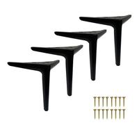 LRYELWA 4 Piezas Patas de Metal para Muebles,Pies de Hierro Triangulares para Sofá,Patas de Repuesto para Mesas,Silla,Gabinete,Aparador,Camas,Mesita de Noche,con Tornillos (60cm,Negro)