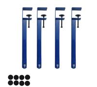 LRYELWA 4 Piezas Patas de Muebles de Altura Ajustable,Pies de Mesa Regulables Patas de Soporte de Metal Piernas en Forma de F para Escritorio,Comedor,Mesa de Centro,Sin Taladro (40cm,Azul)