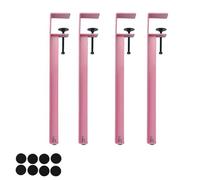 LRYELWA 4 Piezas Patas de Muebles de Altura Ajustable,Pies de Mesa Regulables Patas de Soporte de Metal Piernas en Forma de F para Escritorio,Comedor,Mesa de Centro,Sin Taladro (71cm,Rosa)