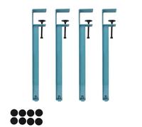 LRYELWA 4 Piezas Patas de Muebles de Altura Ajustable,Pies de Mesa Regulables Patas de Soporte de Metal Piernas en Forma de F para Escritorio,Comedor,Mesa de Centro,Sin Taladro (40cm,Azul-A)