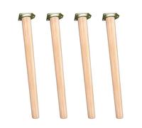 LRYELWA 4 Piezas Patas para Muebles de Madera Maciza,Patas de Repuesto para Sofá,Pies de Madera para Cama,Armarios,Sillón,Gabinete,con Placa de Montaje y Tornillos (30cm,Inclinación)
