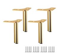 LRYELWA 4 Piezas Patas para Muebles,Pies Triangulares de Metal para Mesa,Patas de Repuesto para Sofas,Armario,Gabinetes de TV,Camas,Sillón,Mesita de Noche,con Tornillos (10cm,Dorado)